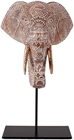 Zhao Xiang Abstract Art Elephant Head Resin Sculpture