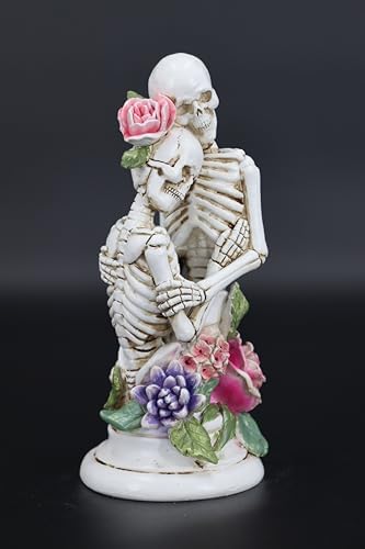 Skeleton Couple Embracing Sculpture Love Until Death