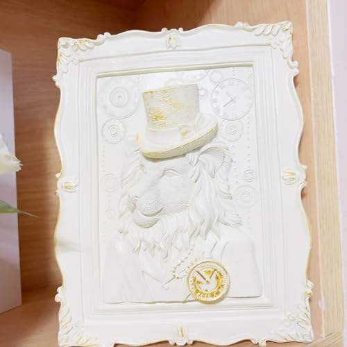 SIETIOJ 3D Relief Lion Wall Hanging Statue Home Decor