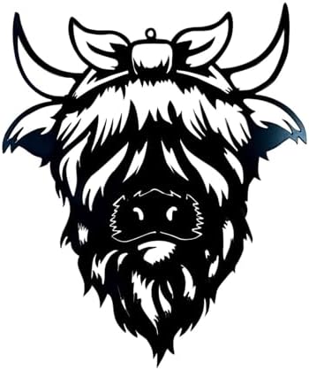 Highland Cow Metal Wall Art Sign