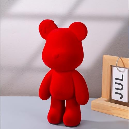 Flocked Bear Statue Resin Home Decor Sculpture