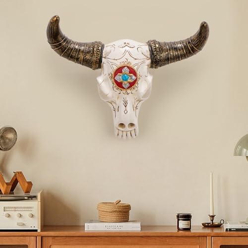 GDSPD Silver Cow Skull Wall Decor Sculpture
