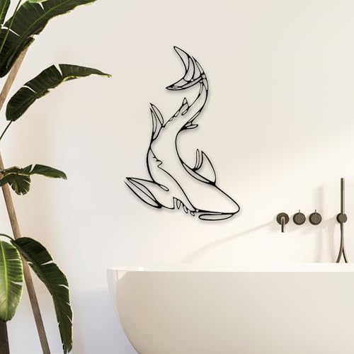 Xedatric Shark Metal Wall Decor - Coastal Nautical Sculpture