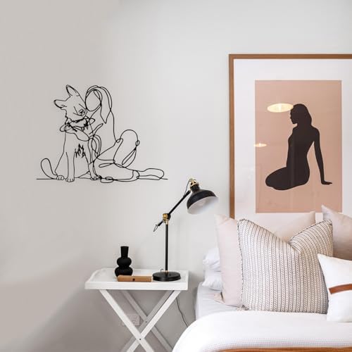Rajukit Graceful Women and Dogs Metal Wall Decor