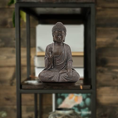 Leekung Buddha Statue Home Decor 7 Inch Brown