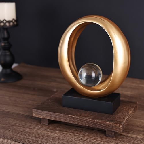 Golden Wave Resin Origami Statue for Home Office Decor