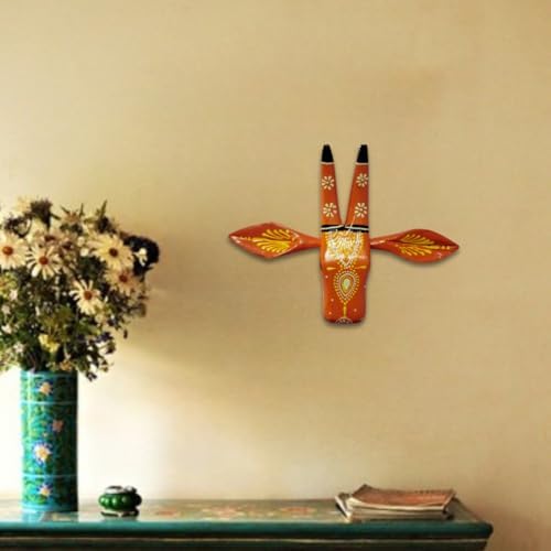 Hastvikas Decorative Cow Face Wall Hanging Orange