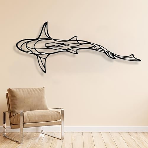 GDSPD 43 x 18 Inch Metal Shark Wall Decor