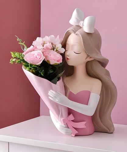 Romantic Girl Statue Vase Home Decor