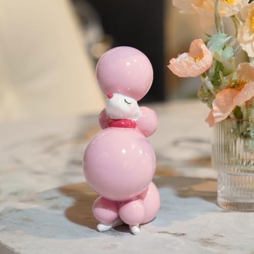 DiliComing Pink Balloon Dog Statue Decor