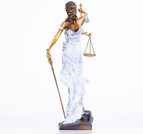 Lady Justice 11 Inch Bronze Statue Sculpture White