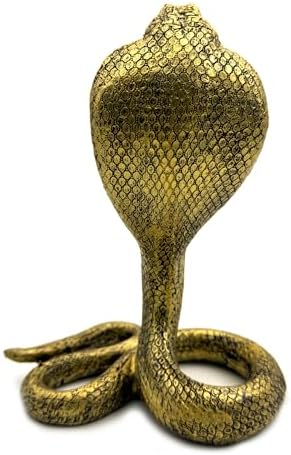 Vintage King Cobra Snake Statue Gold Figurine