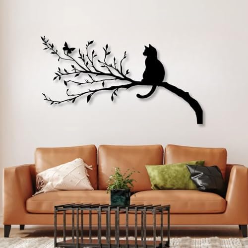 Huefoam Cat Metal Wall Art Decor Sculpture