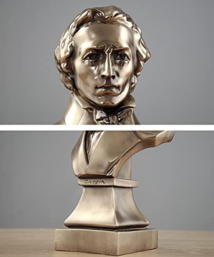 Chopin Bronze Resin Bust Statue - Desk and Piano Decor