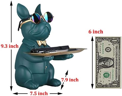 Modern Decor Resin Bulldog Tray Statue Key Holder