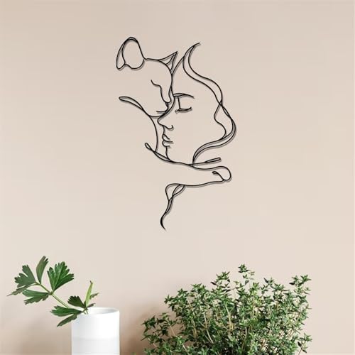 Minimalist Cat and Girl Wall Art Decor