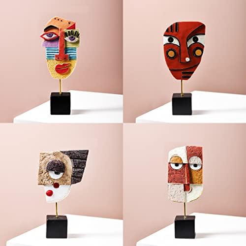 4pcs Handcrafted Resin Abstract Statues Home Decor Sculptures