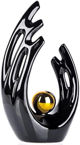 XMGZQ Black and Gold Ceramic Statue Modern Home Decor