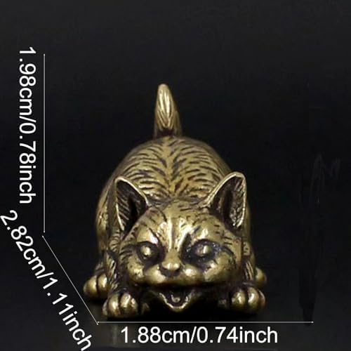 Stylish Brass Cat Statue Home Office Decor