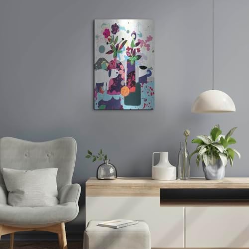 Smiling Dog Still Life Metal Wall Art 16x24