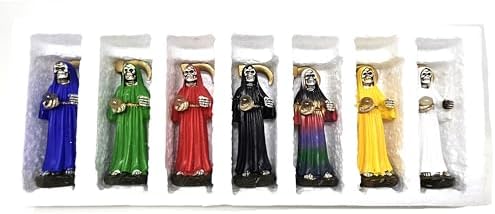 GAIBIJA Santa Muerte Statues 4 Inch Set of 7