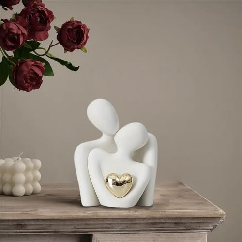 Elegant Mini Ceramic Couple Statue for Home Decor
