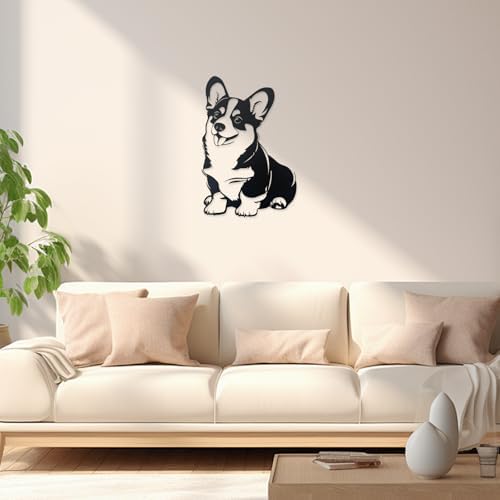 Jingtxy 3D Corgi Wall Decor Black Statue