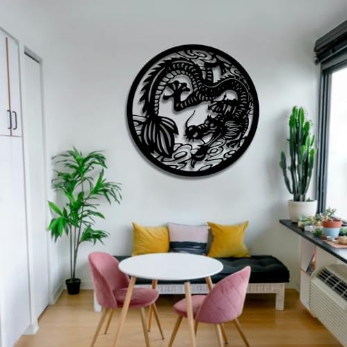 Feuwile Dragon Metal Wall Art 19x19 Inch