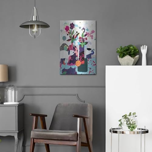 Smiling Dog Still Life Metal Wall Art 16x24