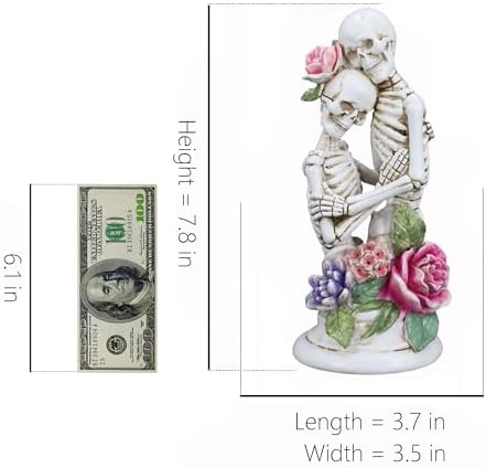 Skeleton Couple Embracing Sculpture Love Until Death
