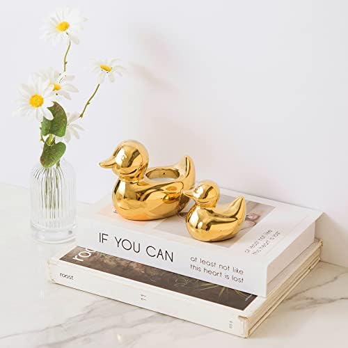 Golden Ceramic Mini Duck Home Decor Statue