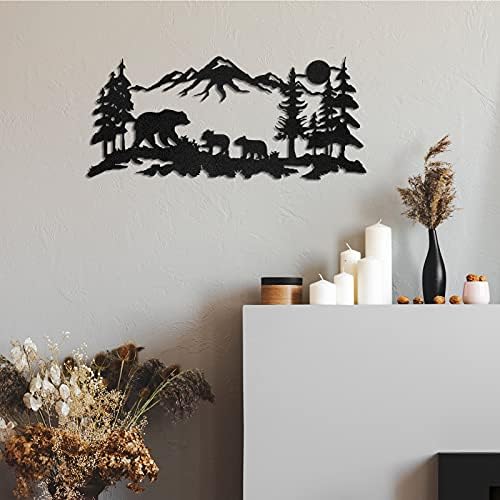 Moxweyeni Metal Bear Wall Art Decor 118x69 Inch