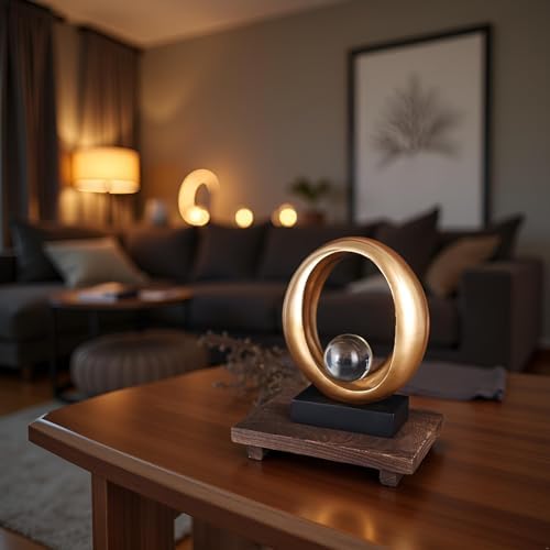 Golden Wave Resin Origami Statue for Home Office Decor