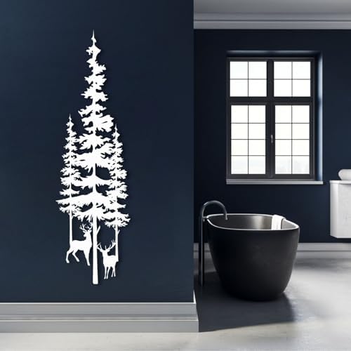 Tawinone Pine Tree and Deer Wall Art