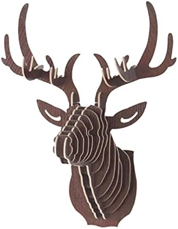 Hooshing Wall Decor Deer Head 3D Wooden Puzzle Sculpture