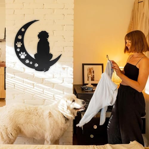 12 Inch Black Metal Dog Wall Art Decor