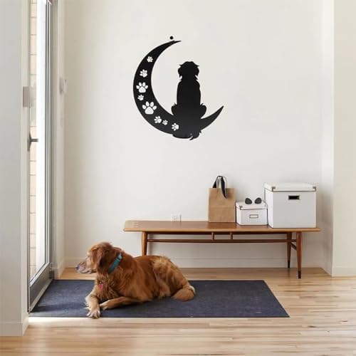 12 Inch Black Metal Dog Wall Art Decor