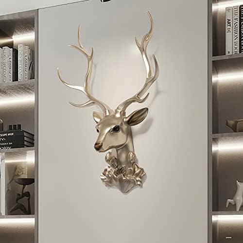 Faux Deer Head Wall Sculpture Gold 44x61cm