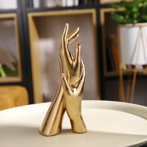 Golden Hands Sculpture Elegant Resin Home Decor Statue