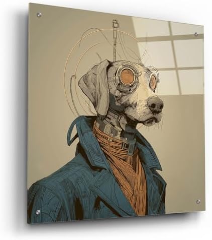 Epic Art Industrial Dog Wall Art 24x24
