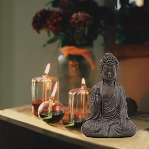 Leekung Buddha Statue Home Decor 7 Inch Brown