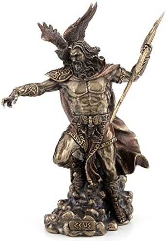 Veronese Design 11 3 4 Zeus Statue with Eagle Cold Cast Bronze Finish