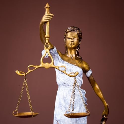 Lady Justice 11 Inch Bronze Statue Sculpture White