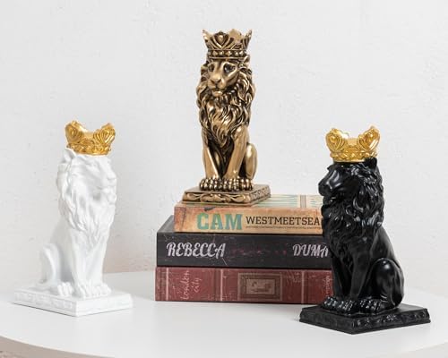 Elegant 9 Inch Resin Lion Statue Decor