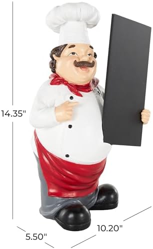 Deco 79 Polystone Chef Statue Kitchen Decor