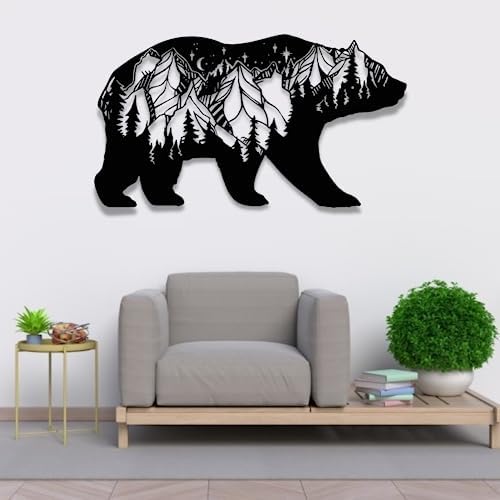 Fayholy Bear and Forest Wall Decor Art