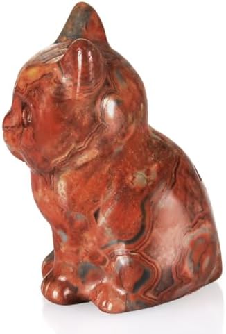 Bosfante 2 Inch Agate Cat Figurine for Independence and Wisdom
