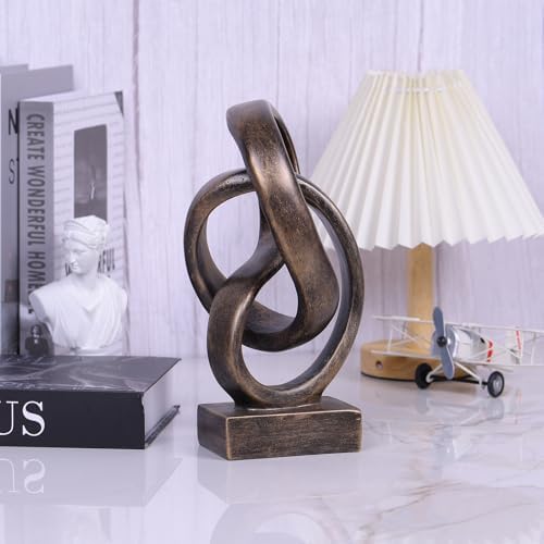 Abstract Bronze Rope Knot Sculpture for Modern Home Decor
