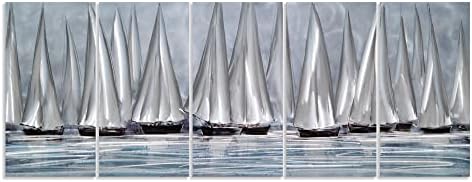 Yihui Arts Handcrafted Sailing Boat Metal Wall Art