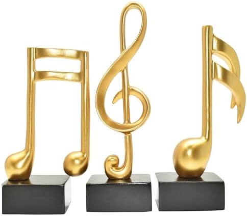 Musical Notes Decor Statues Treble Clef Gold Resin